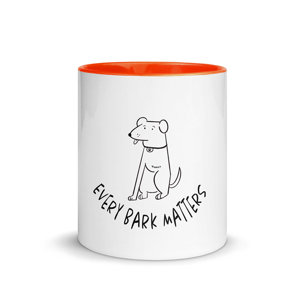 Thumbnail: "Every Bark Matters" white glossy mug with color inside