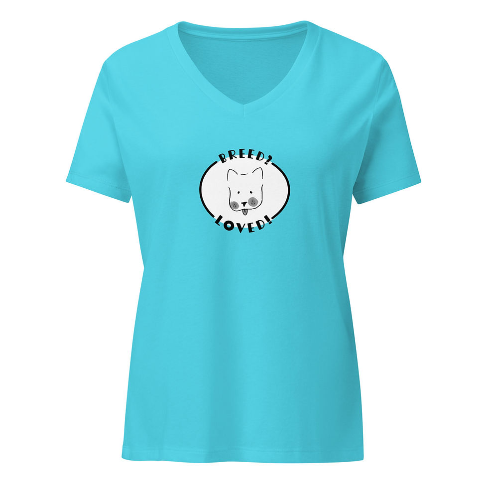 Thumbnail: "Breed? Loved!" women’s relaxed v-neck t-shirt