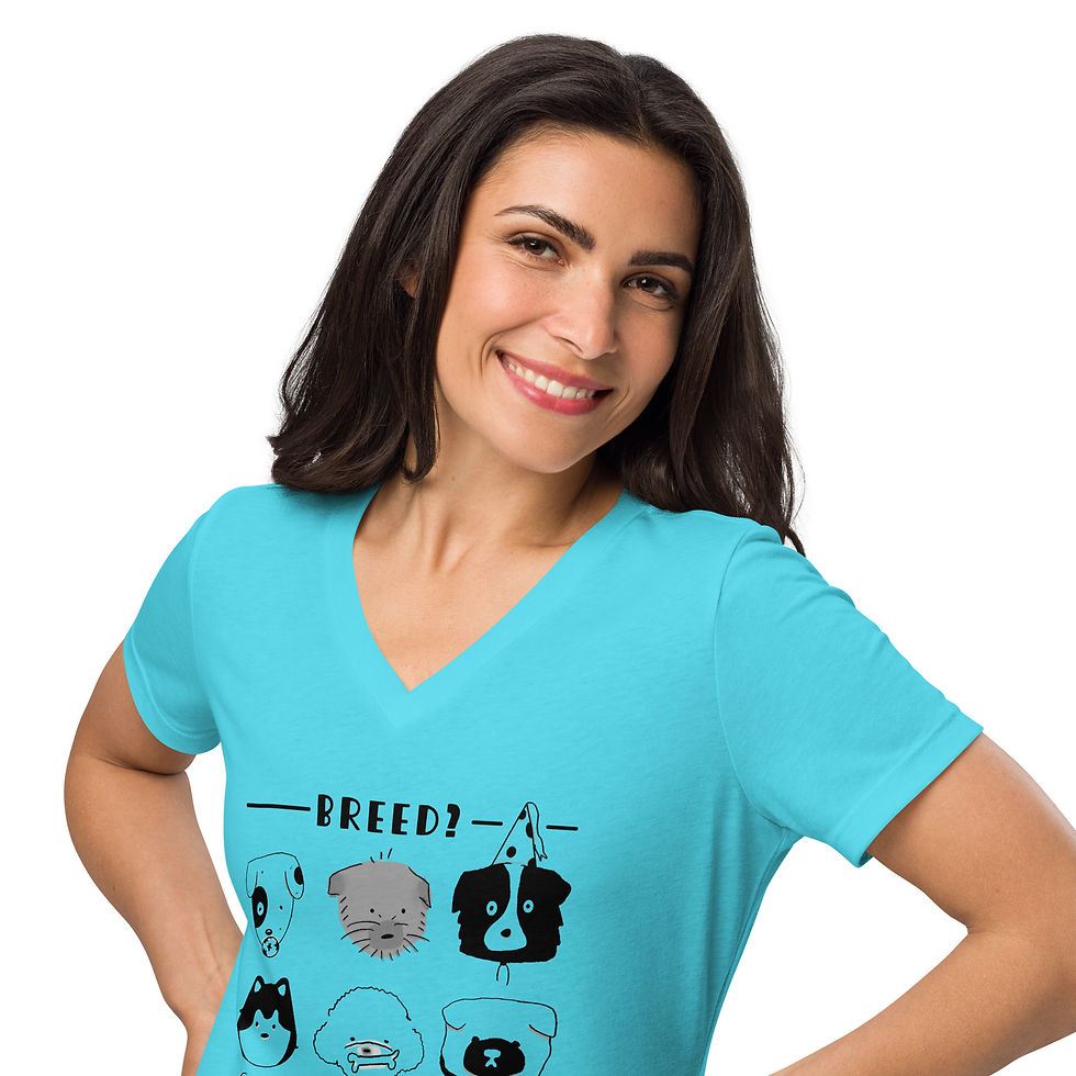 Thumbnail: "Breed? Loved!" women’s relaxed v-neck t-shirt