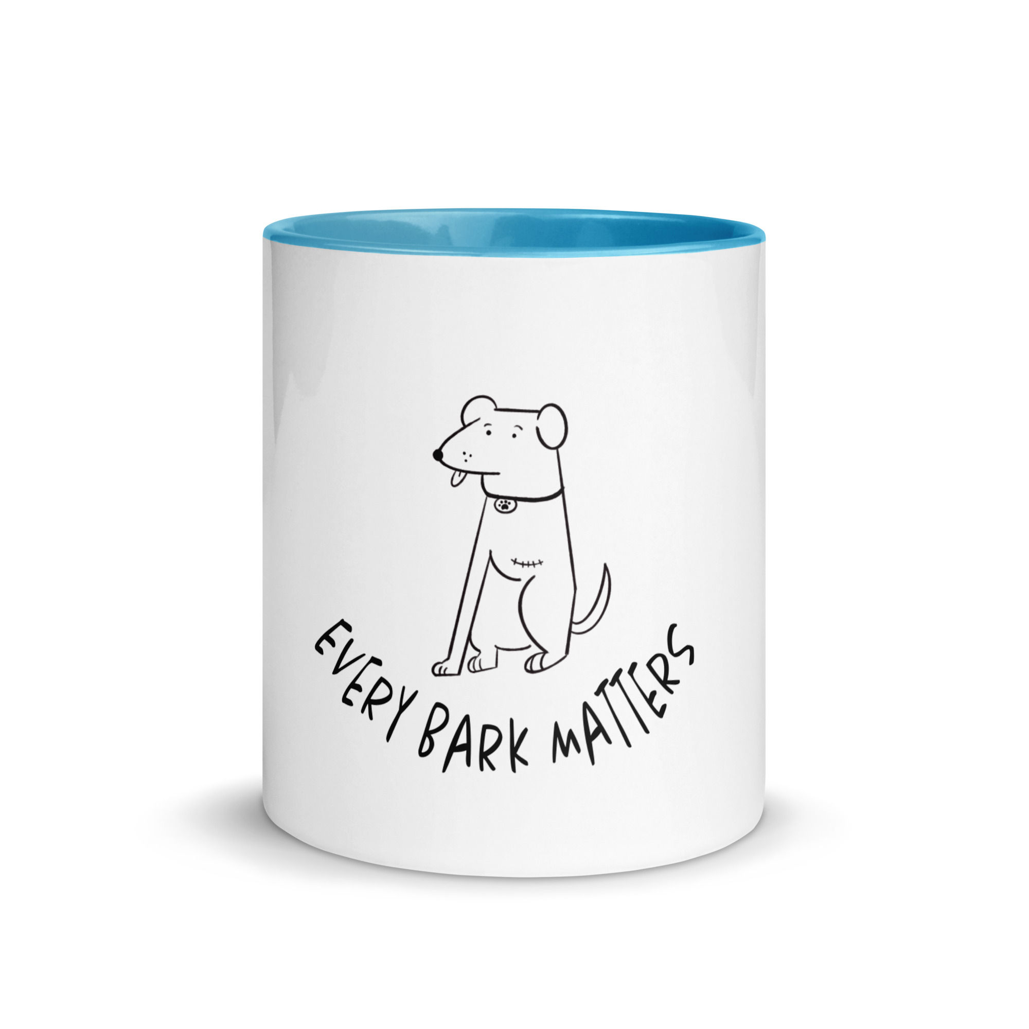 "Every Bark Matters" white glossy mug with color inside