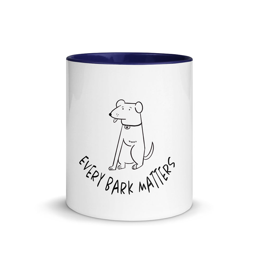 Thumbnail: "Every Bark Matters" white glossy mug with color inside