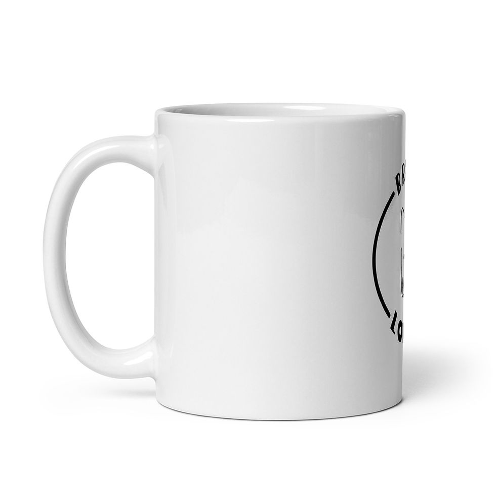 Thumbnail: "Breed? Loved!" white glossy mug