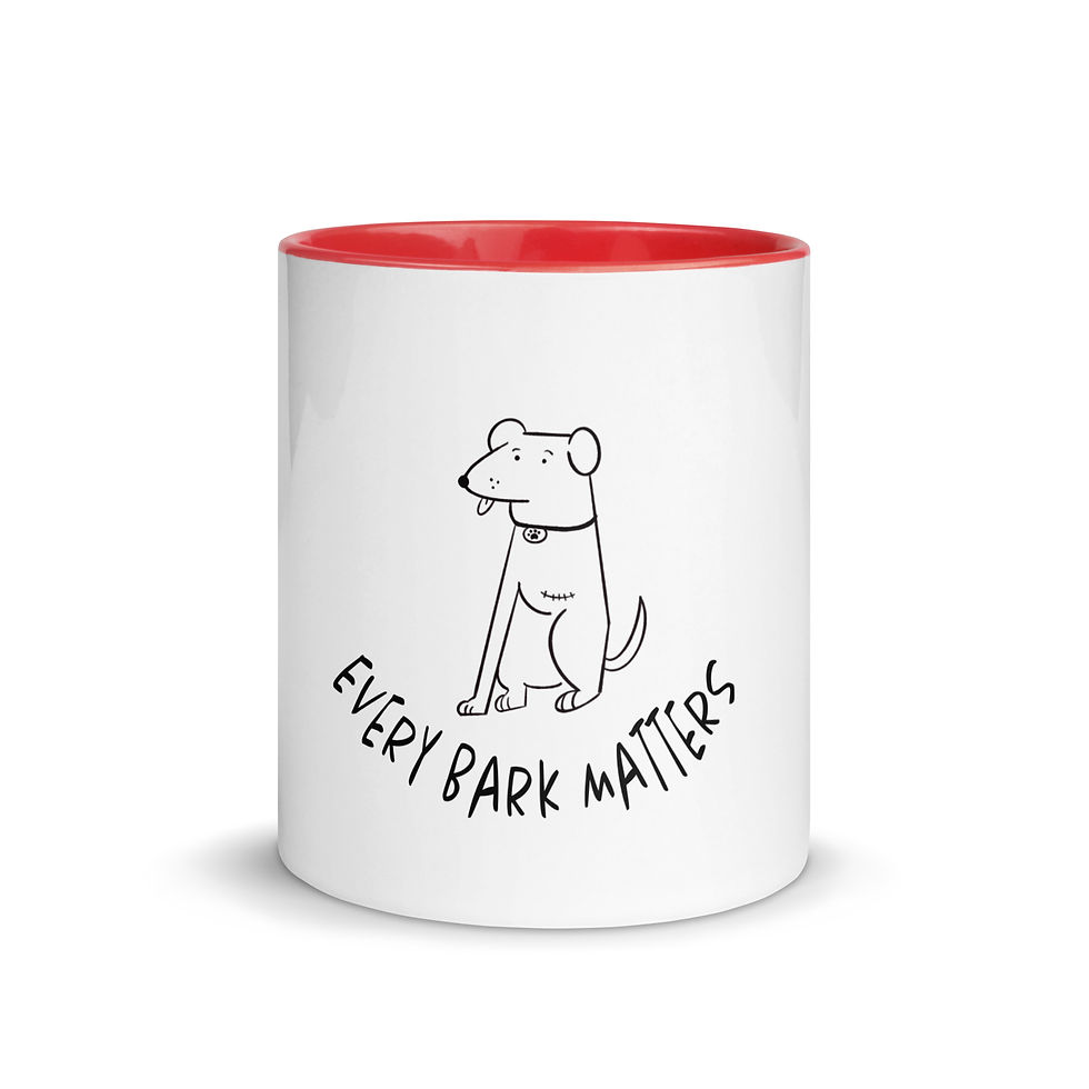 Thumbnail: "Every Bark Matters" white glossy mug with color inside