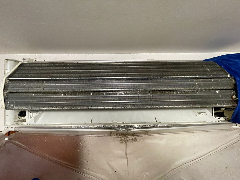我們在坑口經常清洗分體式冷氣