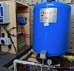 Typical rural water system with pressure tank on an Alberta acreage