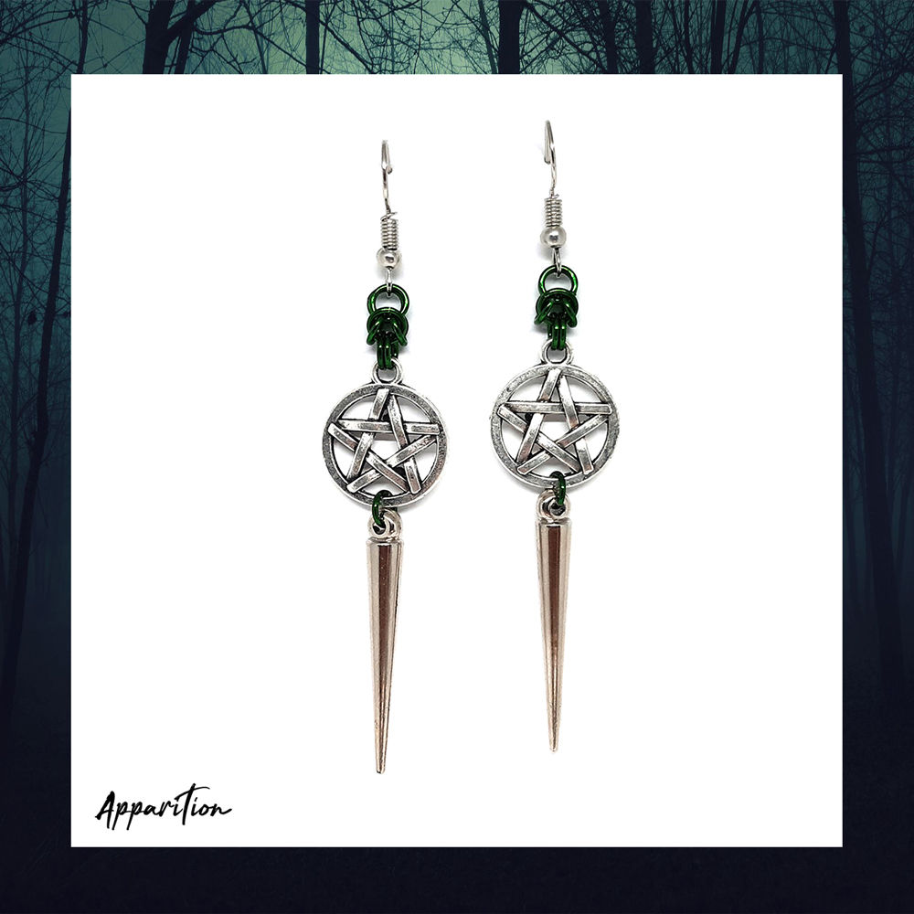 Green Stevie Chainmaille Earrings