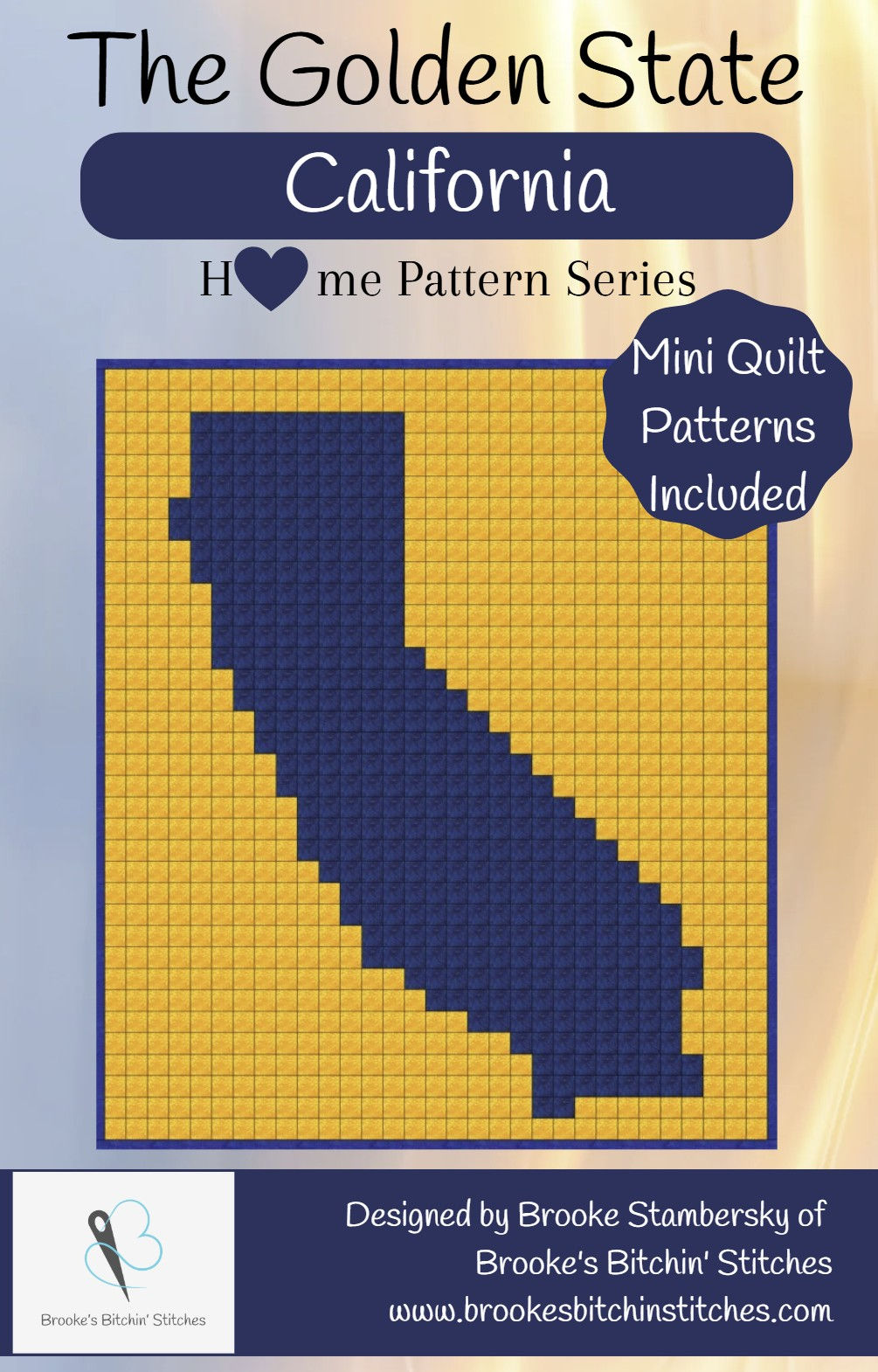 The Golden State - California - Pixelated Quilt Pattern (Hardcopy)