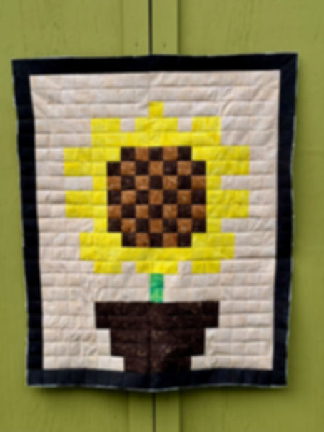 Pocket Full of Sunshine - Sunflower Pixelated Quilt Pattern (Hardcopy)
