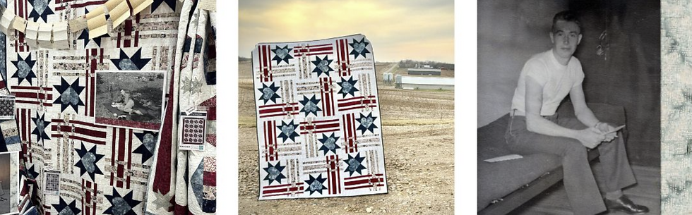 Photos of Americana quilt, with red white and blue