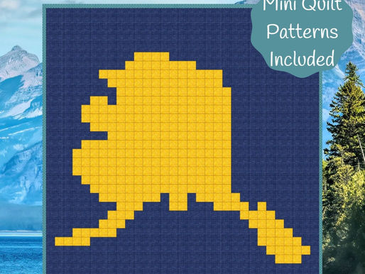 The Last Frontier State Alaska Pixelated Quilt Pattern Cover