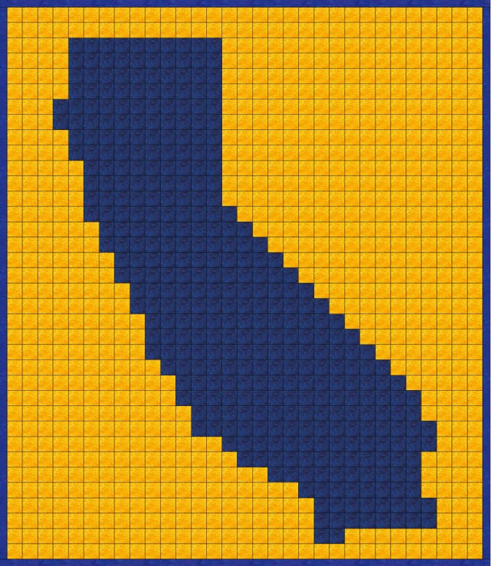 California Design Patterns 🌴 The Golden State Quilt Pattern: A California-Inspired Pixelated Quilt ...