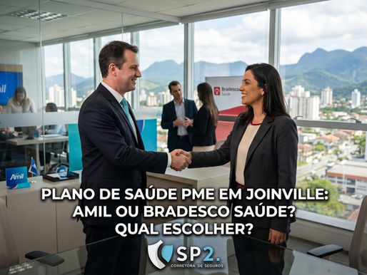 Pessoas apertando a mão com a logo da amil e do bradesco atrás