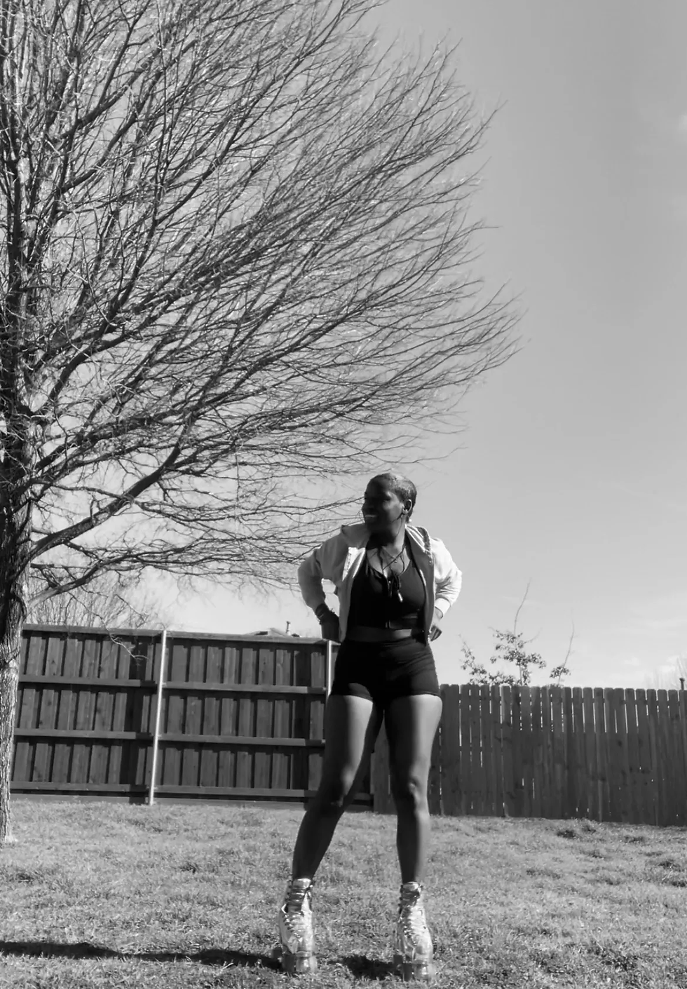 Photo by: Me, standing on roller skates in the backyard. Back in the day, I was a rollerblader, honey (roller skating is a bit of a learning curve)