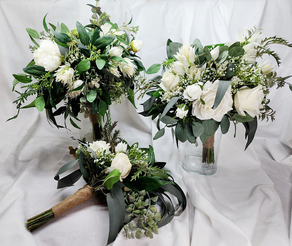 Thumbnail: HIRE BOUQUET Rounded White Roses & Peonies