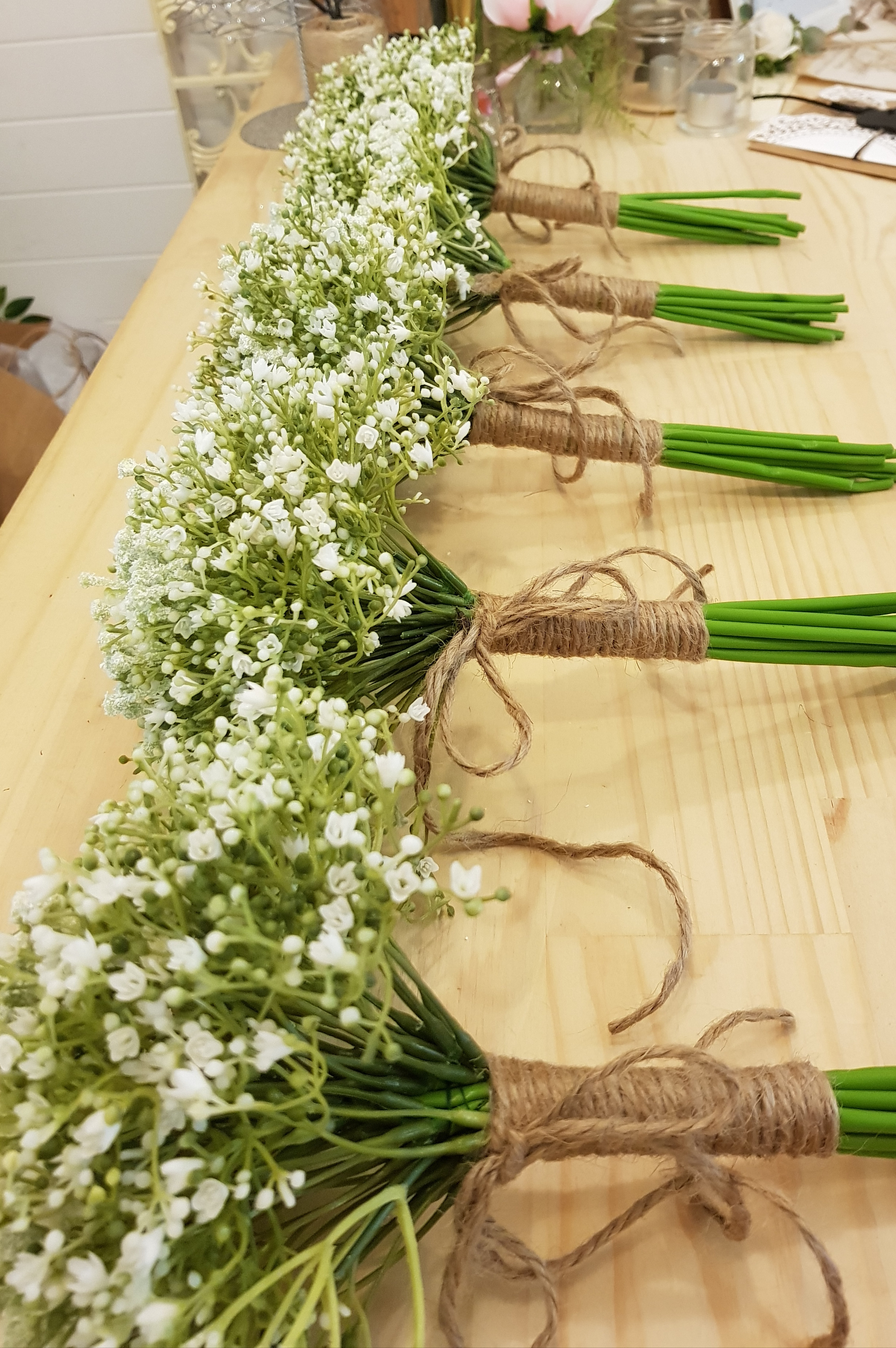 HIRE BOUQUET Bridesmaid Baby's Breath Bouquets