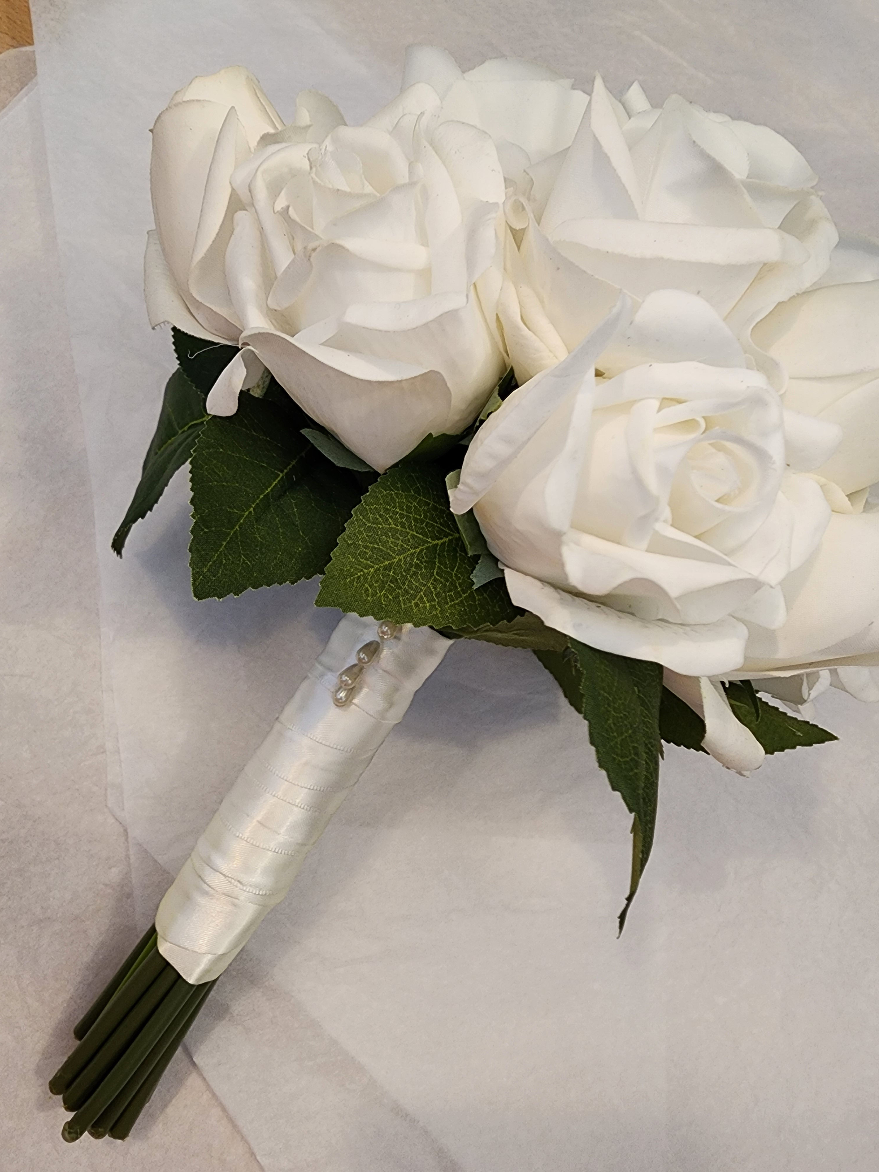 HIRE BOUQUETS White Rosebuds