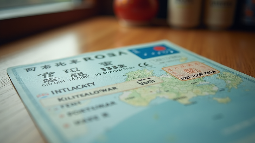 Close-up view of a China Road Travel Pass document on a table