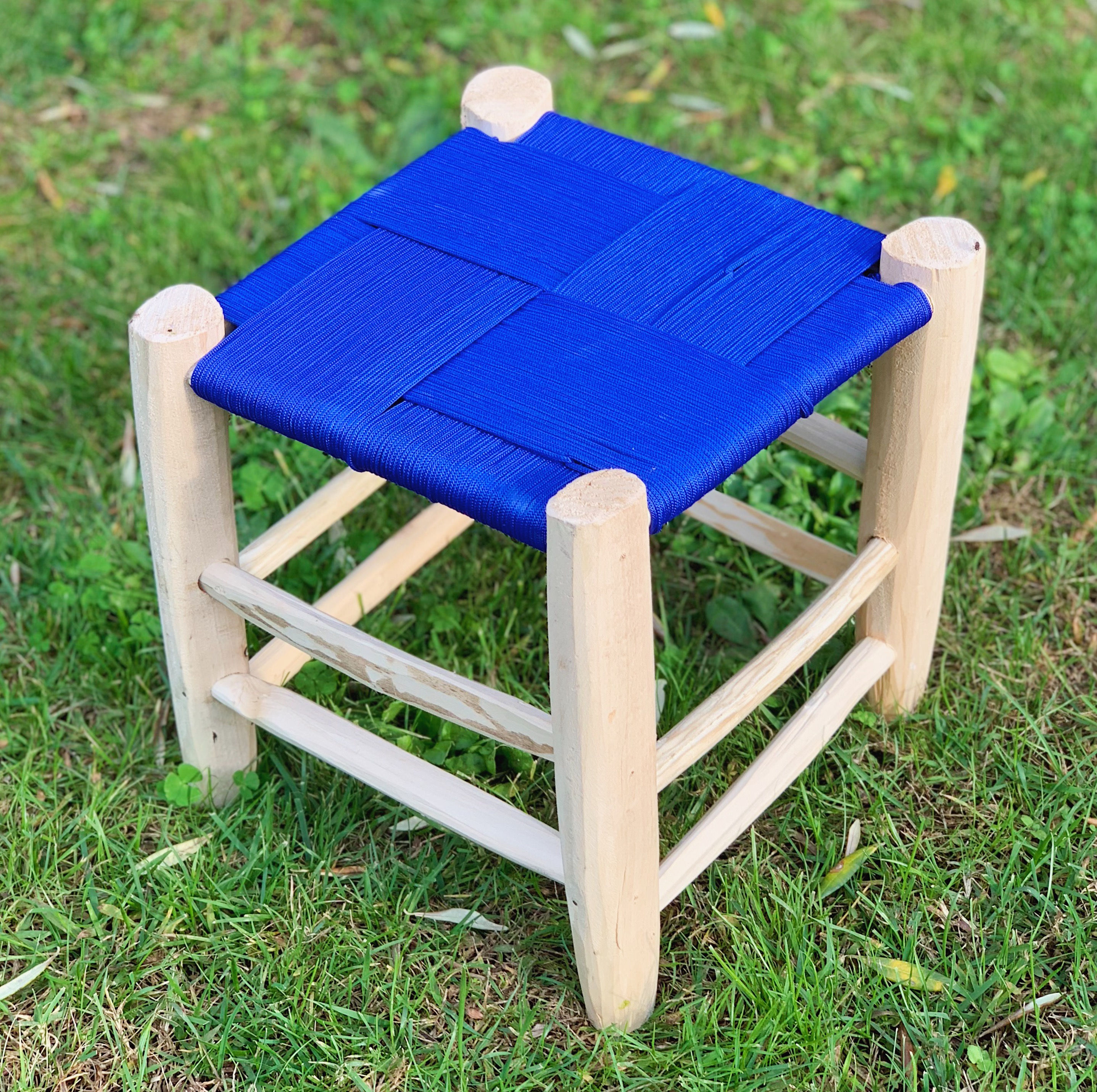 Tabouret en toile - Bleu Majorelle