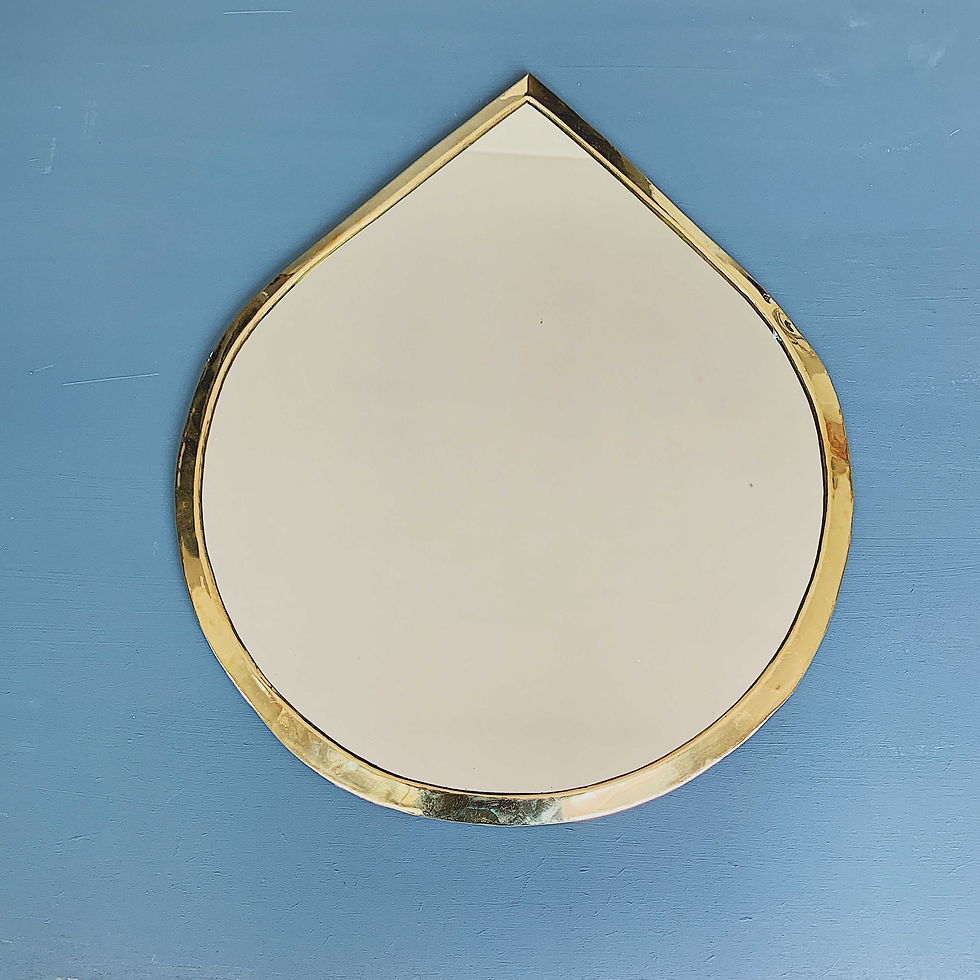 Miniature : Miroir en laiton - Goutte