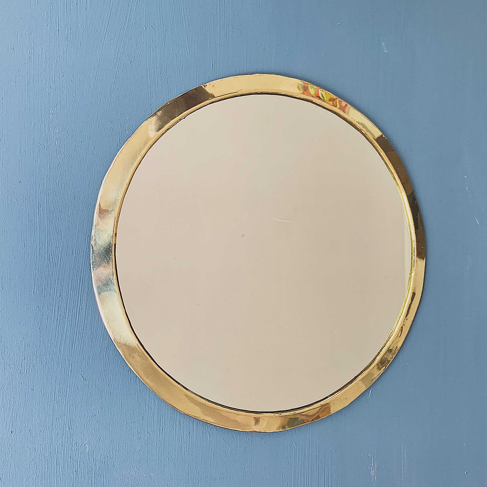 Miniature : Miroir en laiton - Rond