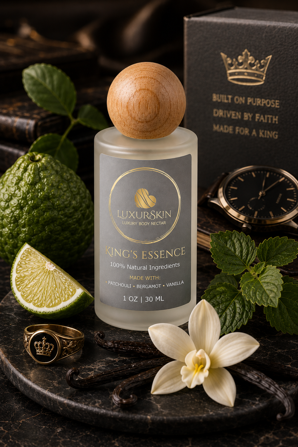 King's Essence Luxury Body Oil for men.