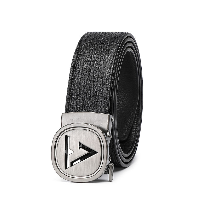 Thumbnail: UKZ2102-Carbon-colored metal buckle with tree-patterned cowhide belt