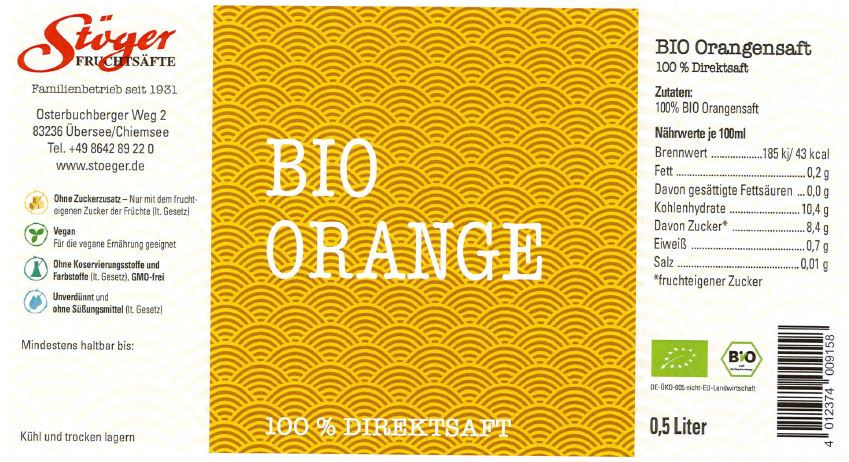 Miniaturbild: Stöger BIO Orange 100 % Direktsaft - 500 ml
