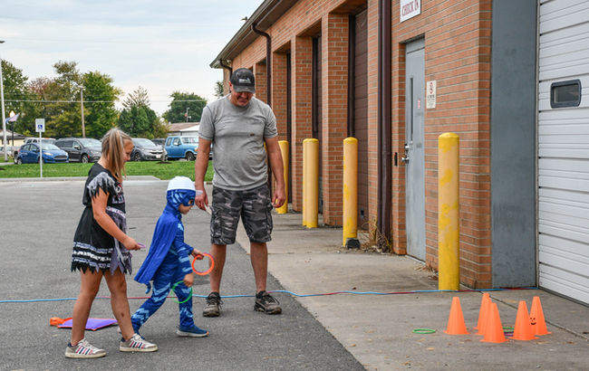 kids playing games at Safety Spooktacular