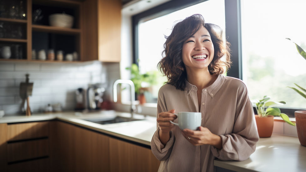 woman drinking coffee