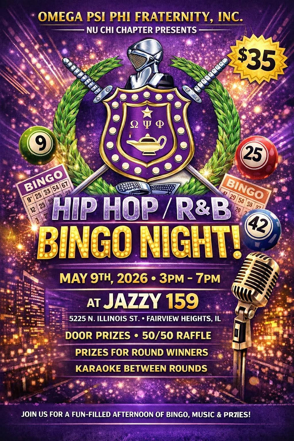 Nu Chi Chapter presents Hip Hop R&B Bingo Jazzy 159 https://www.eventbrite.com/e/hip-hop-rb-bingo-night-tickets-198468