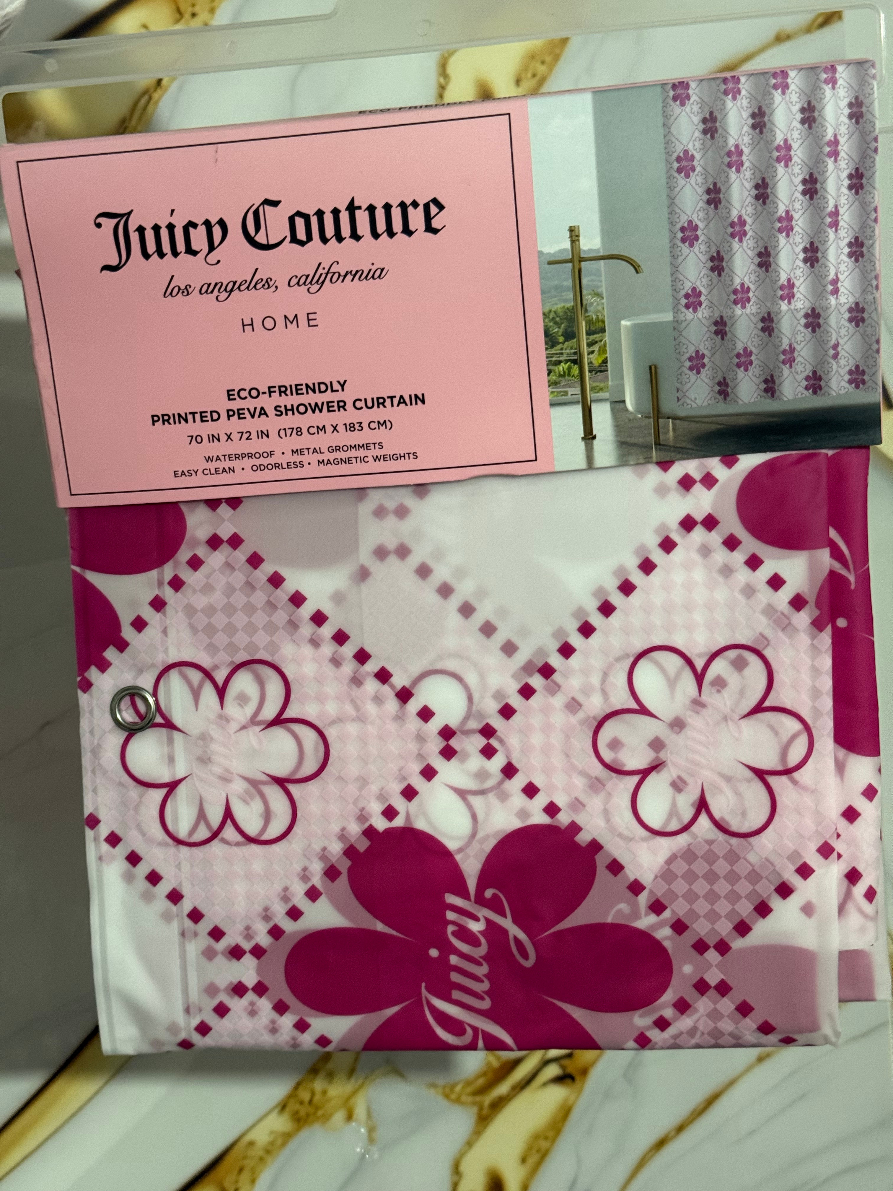 Cortina de baño plastica Juicy rosada 