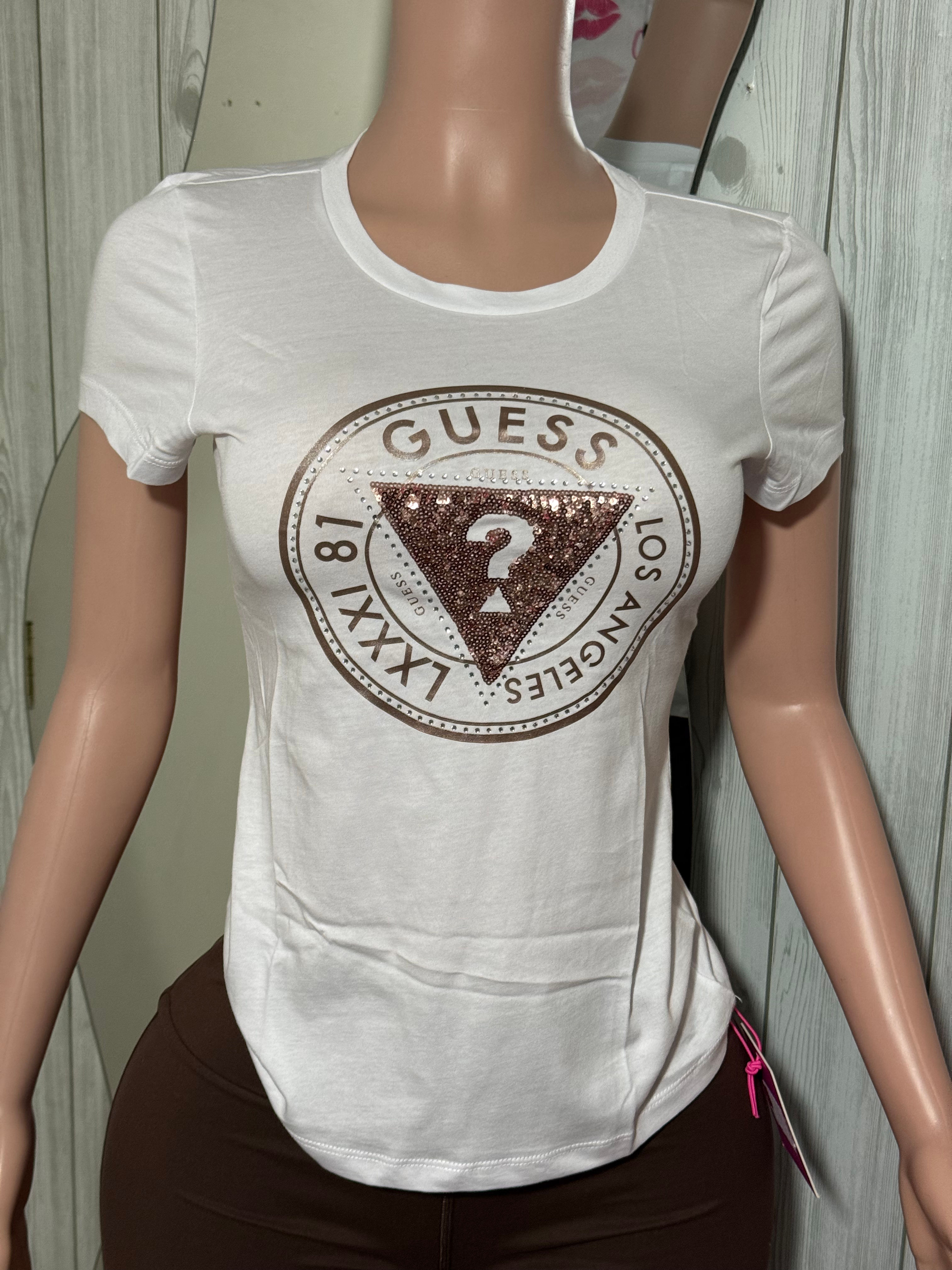 Polera Guess rose gold talla S 