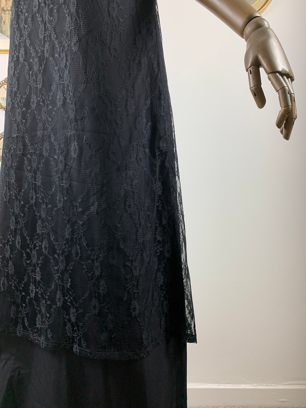 Thumbnail: Black 60s Lace Maxi Dress