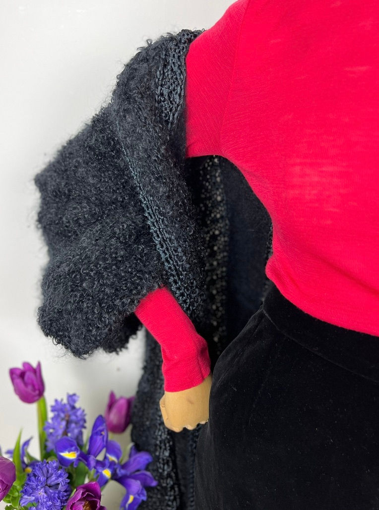 Thumbnail: Aux Doigts de Fée 80s Chunky Knit Long Cardigan/Coat