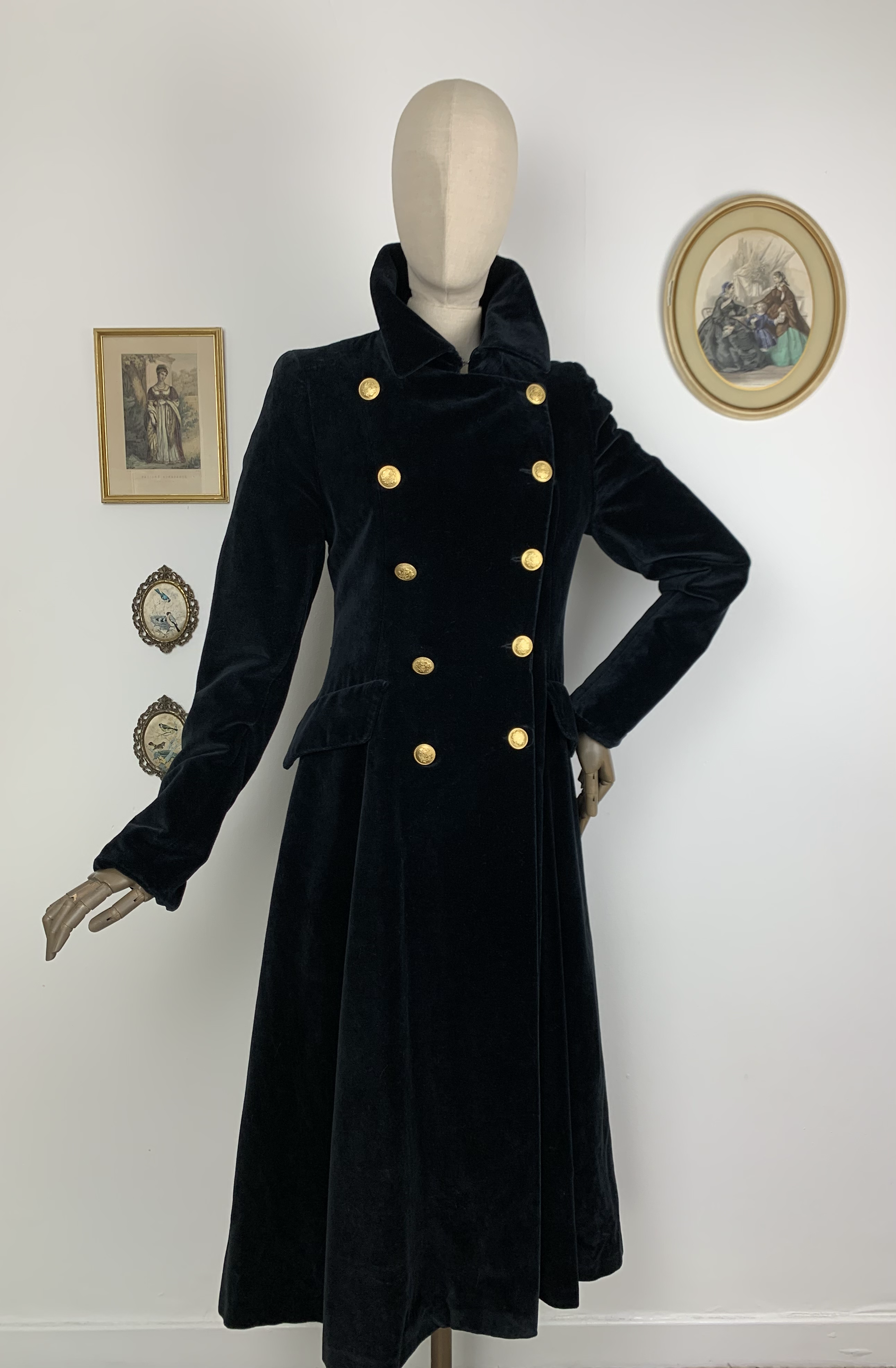 Black 80s Velvet Coat