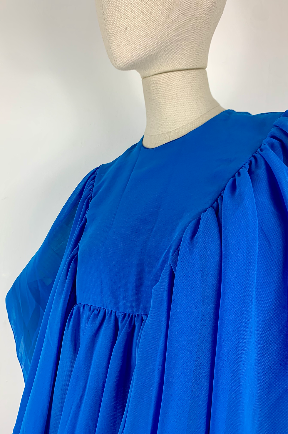 Thumbnail: 70s Blue Organza Cape Gown