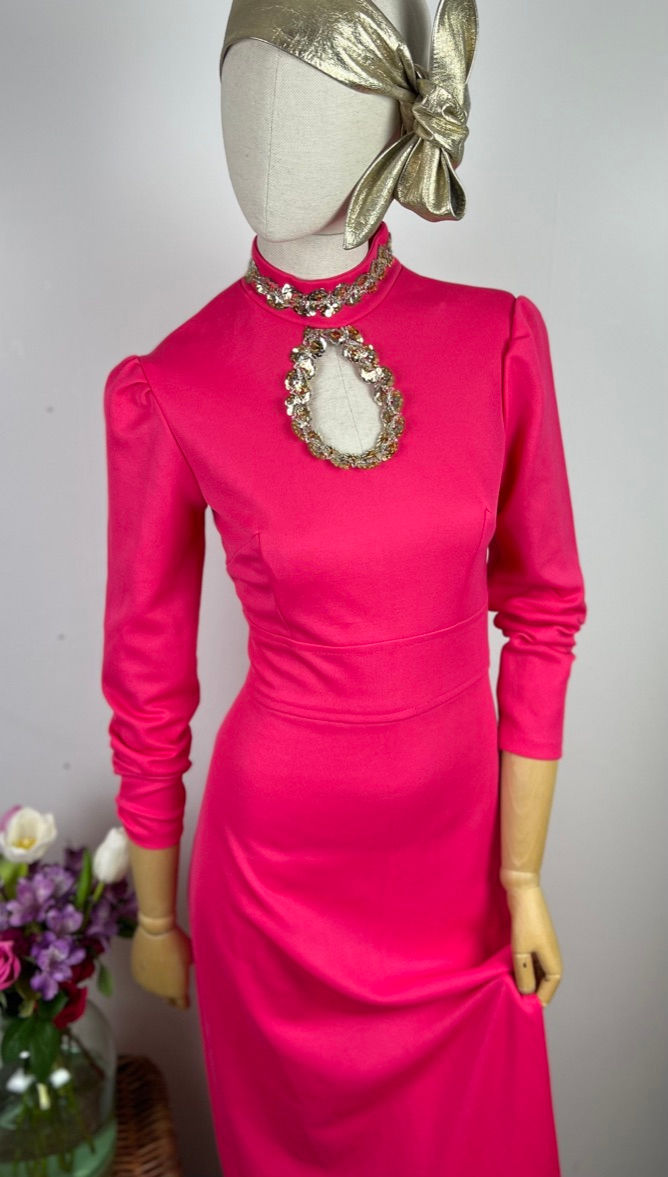Thumbnail: 70s Gold Sequins Handmade Dress