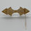 Thumbnail: Gold Rhinestones & Leather Brooch
