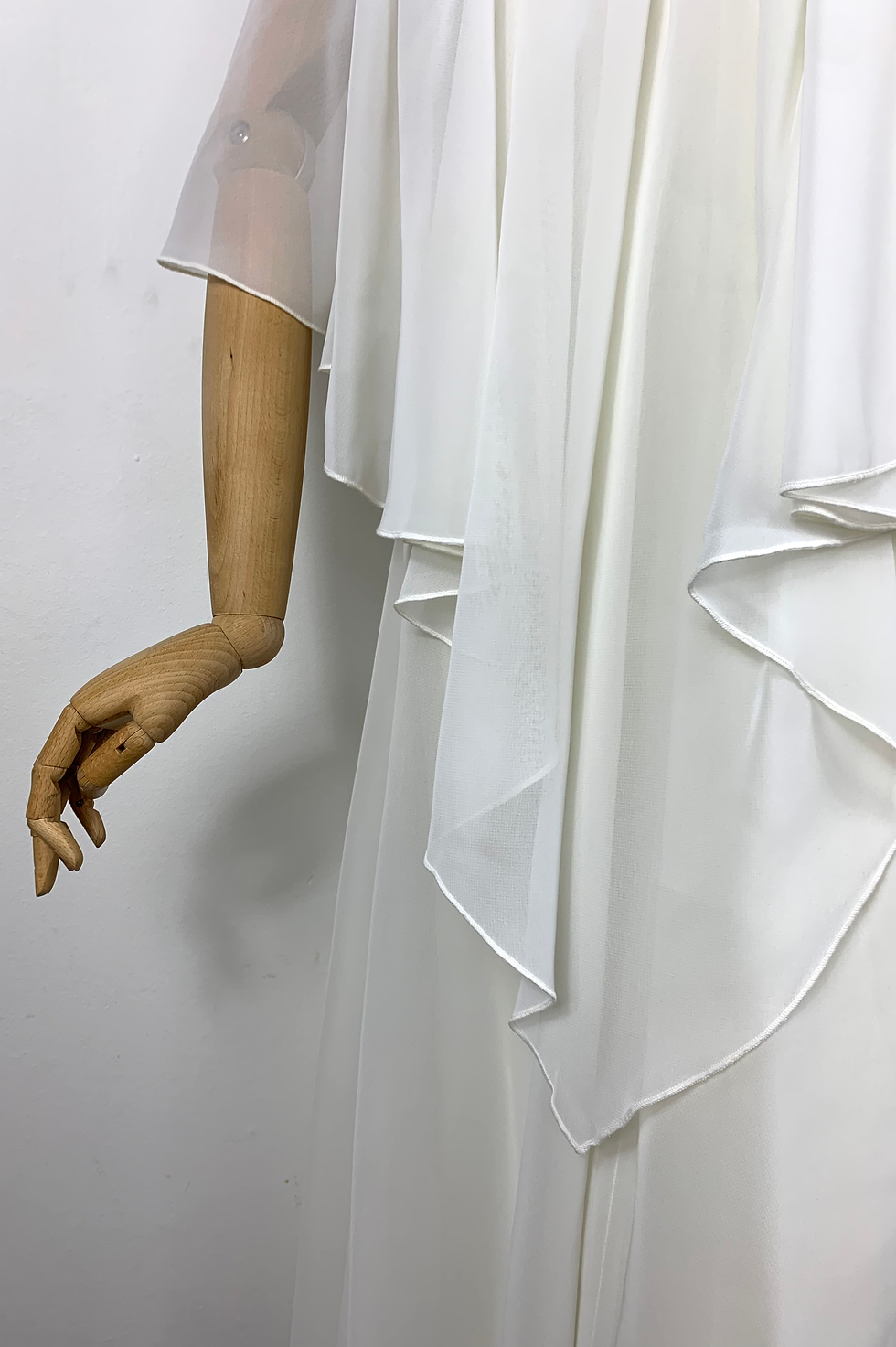 Thumbnail: 70s White Organza Cape Gown