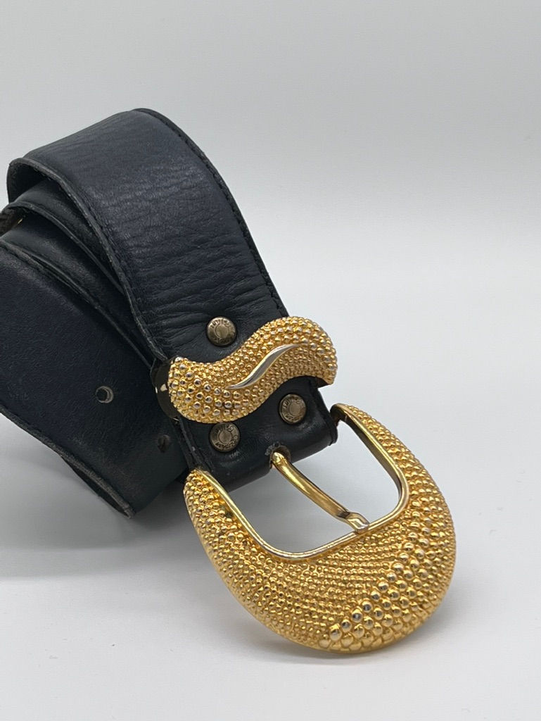 Thumbnail: Stephen Collins 80s Navy Embellishment Leather Belt