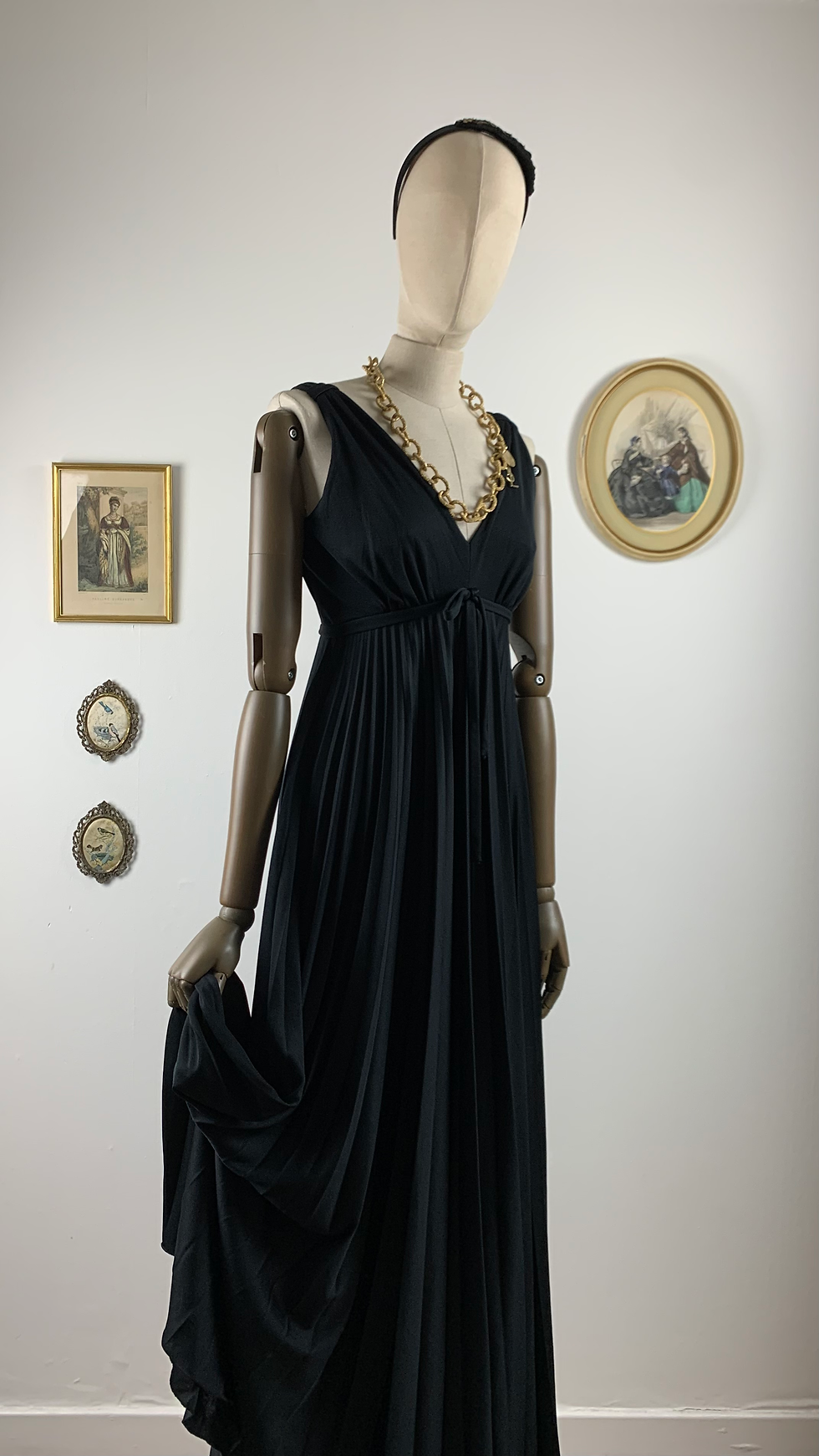 John Charles Black 70s Maxi Dress