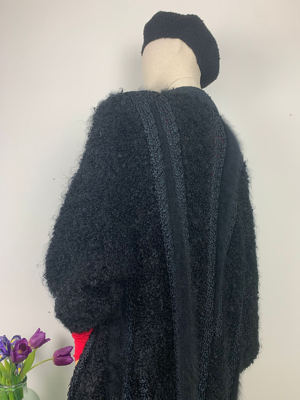 Thumbnail: Aux Doigts de Fée 80s Chunky Knit Long Cardigan/Coat