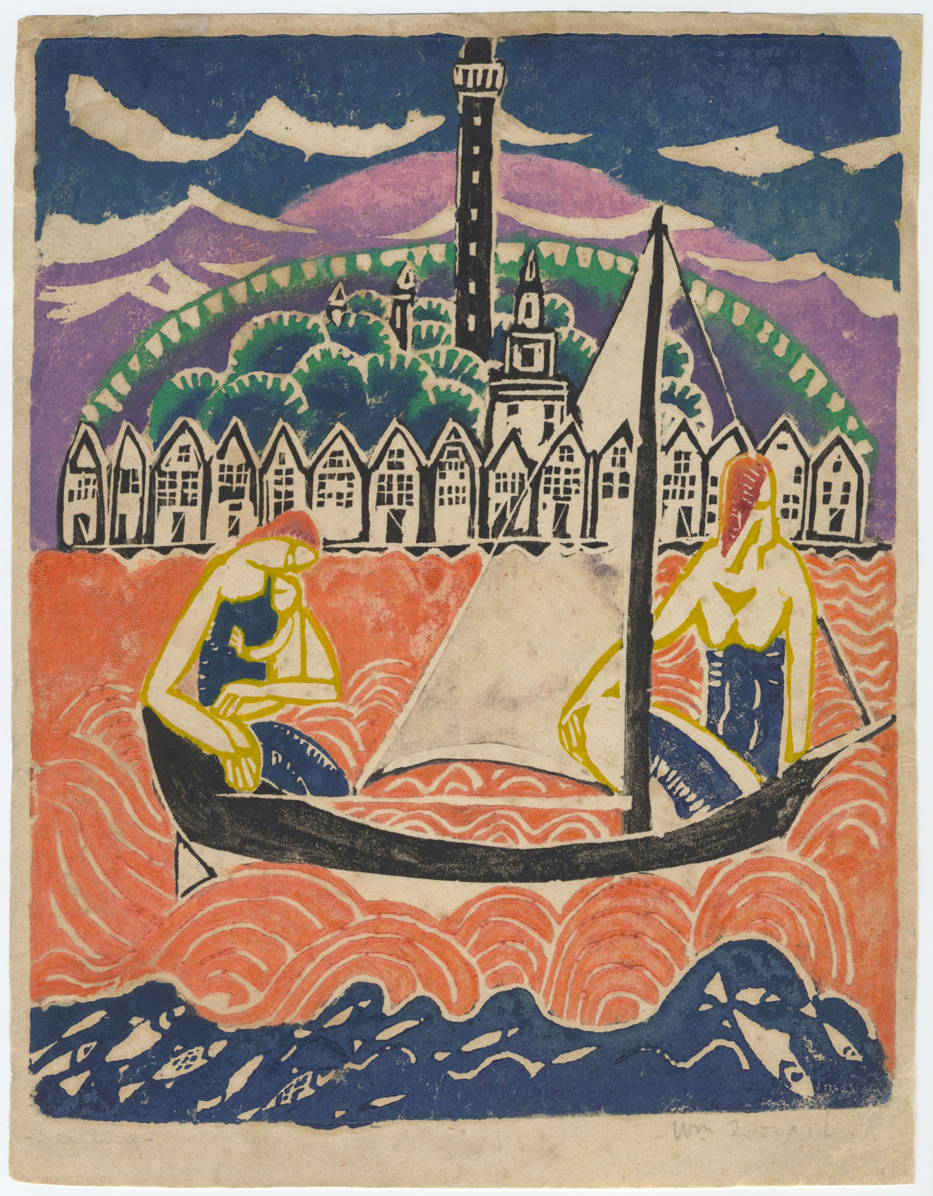Provincetown Sailing 1916 by William Zorach