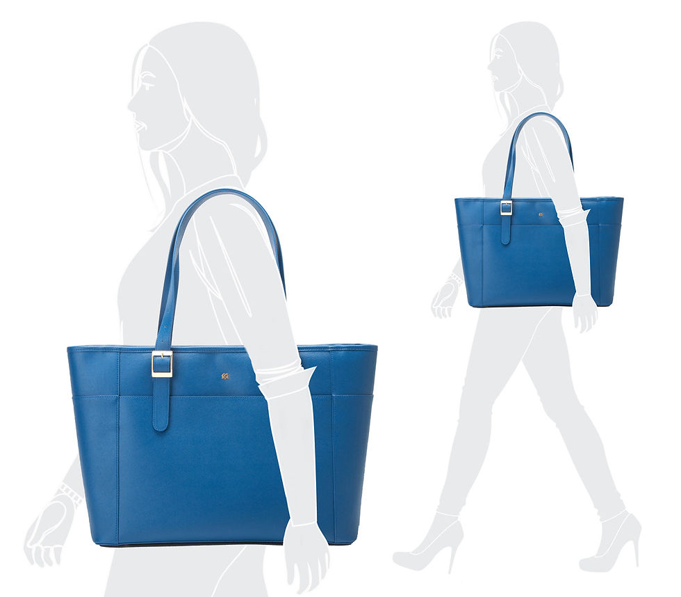 Thumbnail: Miley - Blue Vegan Leather Laptop Bag