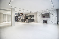 Custom Bookmatch Marble Fireplace