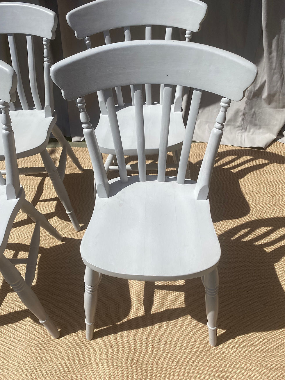 Thumbnail: Chair, kitchen, dining, rustic, vintage, hand painted, country style, pale grey