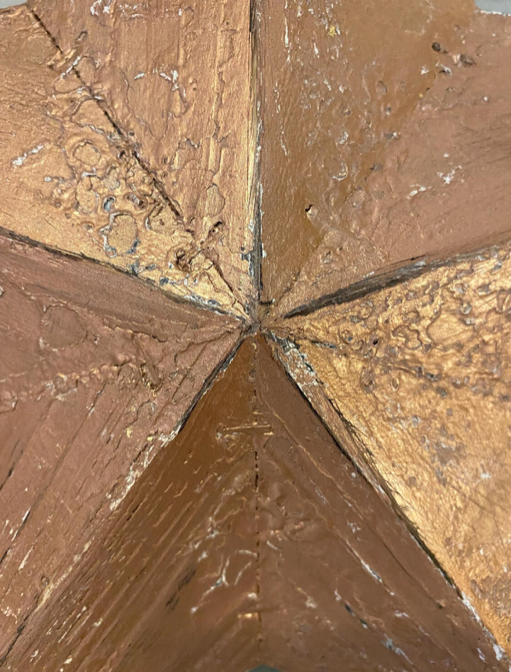 Thumbnail: Rustic Copper Barn Star: Hand- Painted Wooden Wall Decoration 55cm