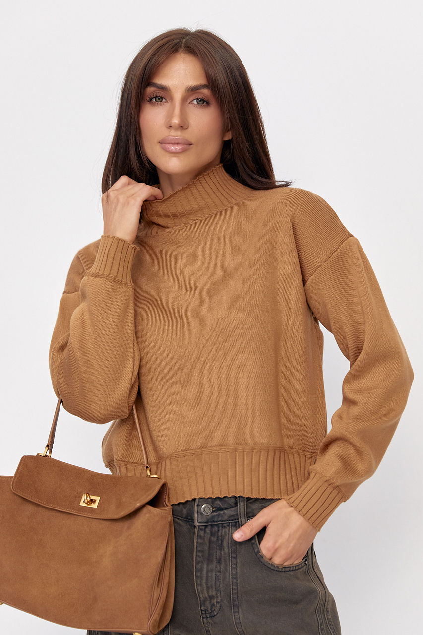 Жіночий светр з горловиною-стійкою