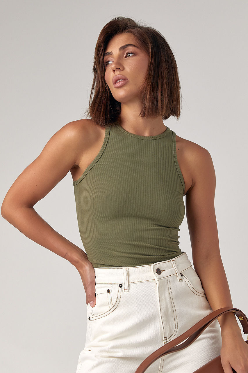 Майка трикотажна в рубчик