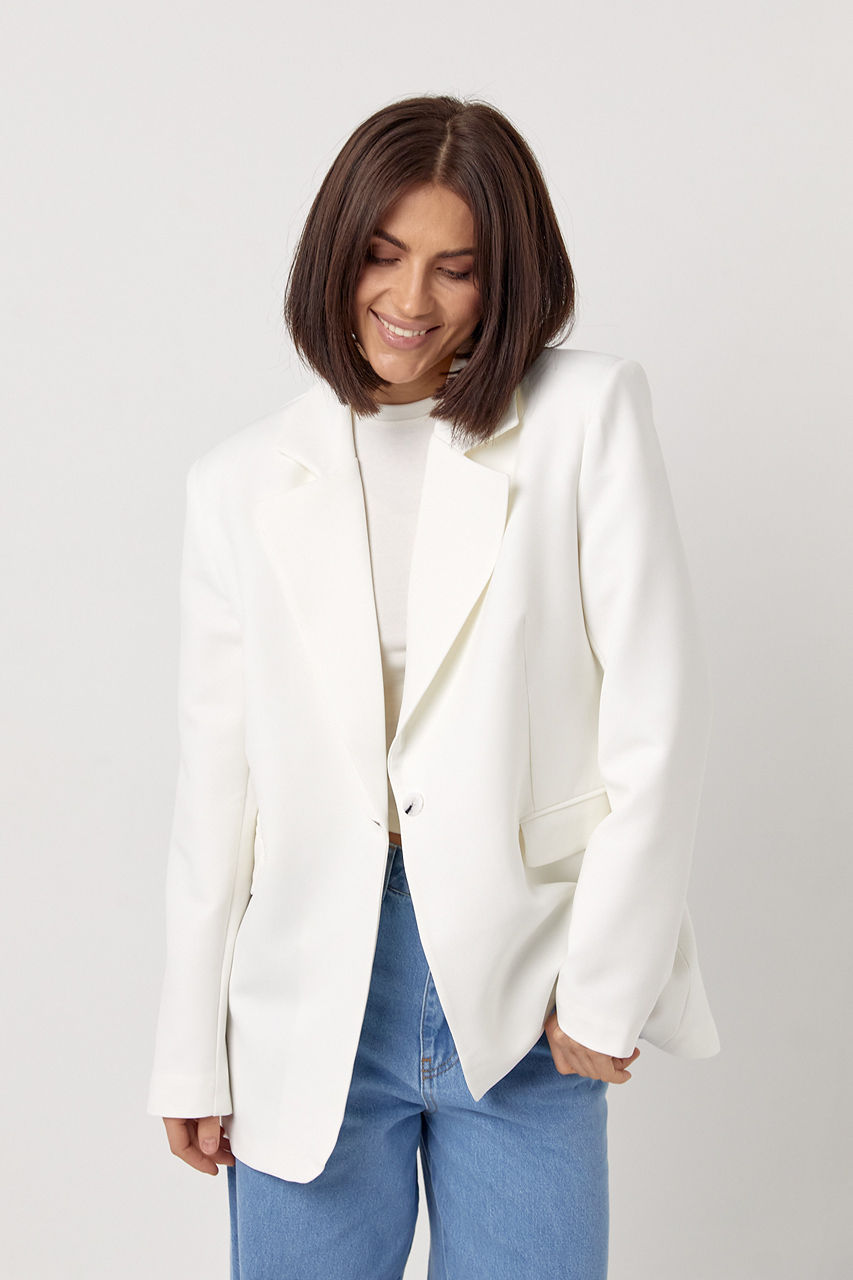 Жіночий прямий однотонний жакет